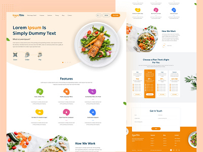 HappyTable Food Website clean design food website graphic design landing page web design website