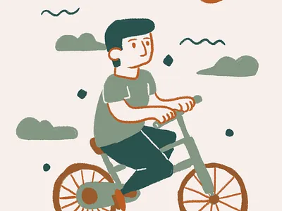Anda en bici design illustration