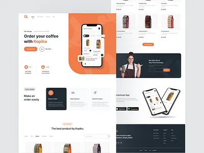 Kopiku - Website Landing Page branding design landing page ui uiux webdesign