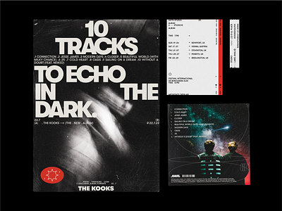 THE KOOKS . 10 TRACKS TO ECHO IN THE DARK branding clean design flat graphic design grid layout logo page ui