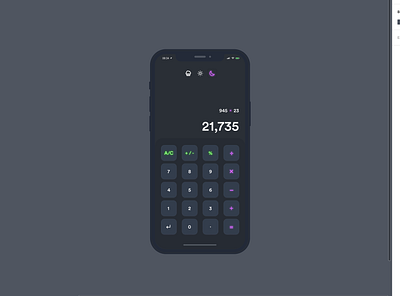 Daily UI | Calculator app design branding calc calculator dailyui dark mode dark theme design figma illustration le wagon learn to code product design theme design ui ui design uxui web design