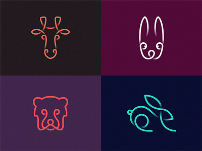 animals logoset animals logoset line logo