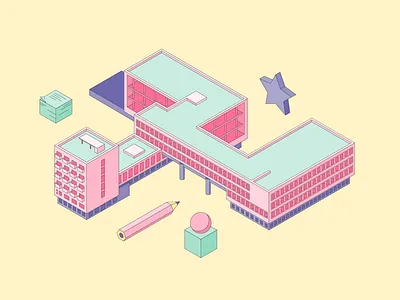 Isometric Bauhaus illustration bauhaus design illustration isometric isometry