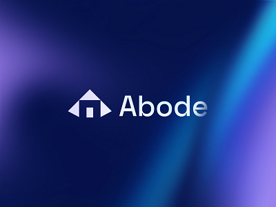 Abode a abstract ai branding clever corporate futuristic gradient growth home house letter logo negative space real estate tech vibrant web window