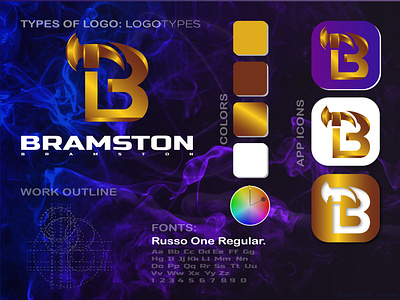 BRAMSTON: Corporate Branding Logo । logoTypes । illustration. adobe illustrator adobe portfolio b logo brand branding branding design branding logo corporate logo design dribbble foysalafi golden logo graphic design icon illustration logo logo design logodesign logotypes vector