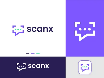 Chat + Scanner brand brand identity branding chat chat logo chatbot chatting conversation creative logo icon logo logo design message messenger modern logo scan scanner sms startup technology