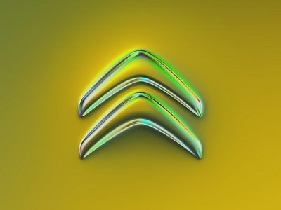 Citroën logo x Naumorphism abstract art branding car chrome citroen colors design filter forge generative glow illustration logo neon rebrand rebranding yellow