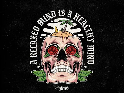 Relaxed Mind clothing design distro graphic design illustration skull streetwear summer tshirt