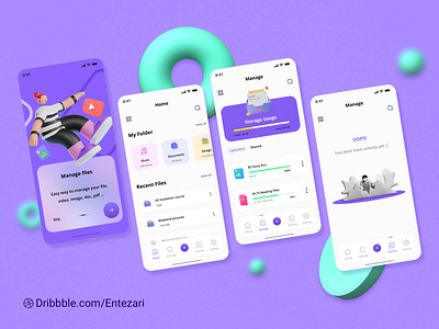 File Management App 📁 app concept design file management illustration ui ux vector