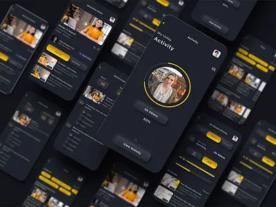 Online Educational App UI Kit Dark Mode graphic design mobile app ui ux process