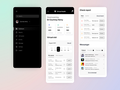 Medical Dashboard (Mobile View) | Virtual Health clinic dashboard doctor doctor app health app hospital management medical medical app patient patient app user experience design virtual visit