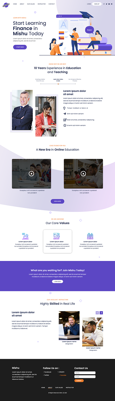 Online Education landing page online education ui web design