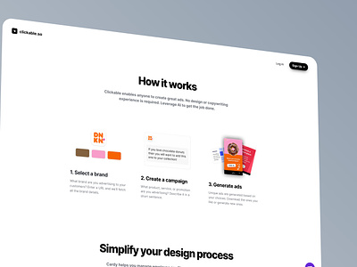 Generate ads with AI design flat html landing page saas ui ux web app