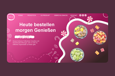 sweet candy header design design landing page