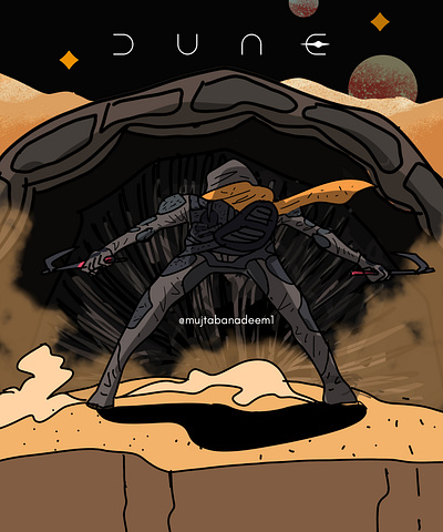 Arrakis, Dune, Worm, Fremen animation arrakis book cover cover art desert design dune flat flat art fremen illustration novel vector worm