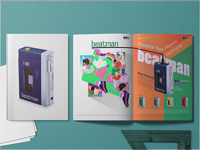 Product Campaign - Beatman Cassette Players branding cassetteplayers creativedesign design idea illustration magazinedesign marketing model presslove productcampaign walkman