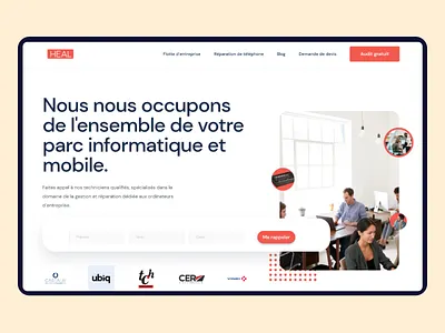 Heal - Landing Page for Computer Management branding design graphic design ux