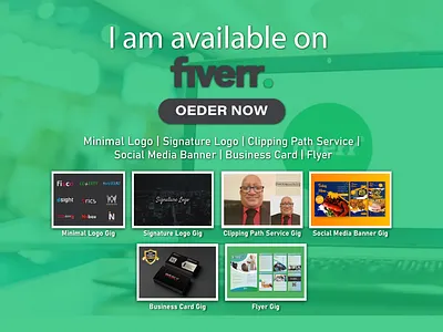 Gig Promotion business card clipping path fiverr gig flyer graphic design minimalist logo promotion signature logo social media banner