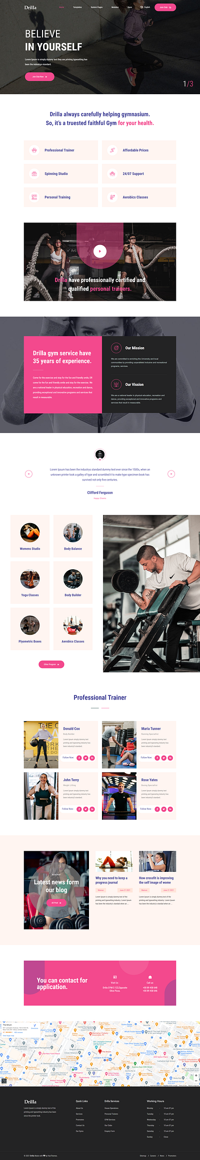 Drilla - Gym Fitness HubSpot Theme bootstrap workout hubspot theme fitnesscenter hubspot theme gym appointment hubspot theme gym fitness hubspot theme personal trainer hubspot theme sport club hubspot theme