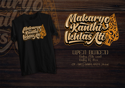 Hand Lettering Makaryo Kanthi Ikhlas Ati branding design designer graphic design hand lettering illustration javanesse culture lettering logo product design t shirt design typography vector vector art wayang