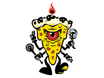 Black Magic Pizza branding character design character drawing character illustration custom illustration graphic design illustration logo vector