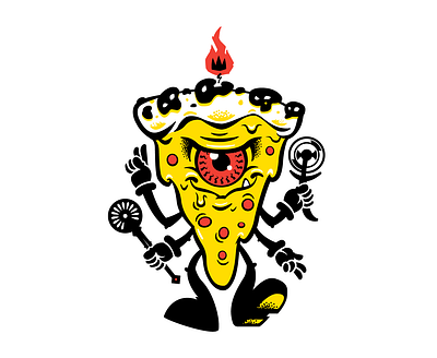 Black Magic Pizza branding character design character drawing character illustration custom illustration graphic design illustration logo vector