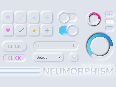 Neumorphism UI Kit Design 3d design gonewithharshwinds graphic design illustration neumorphism ui vector