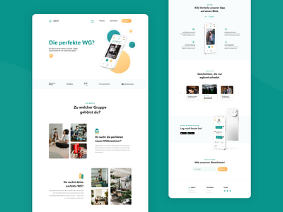 🏢 Landing Page | App for Shared Flats and Roommates app branding design green landing page minimalistic orange roommates shared flat startup ui ui design ux ux design webdesign