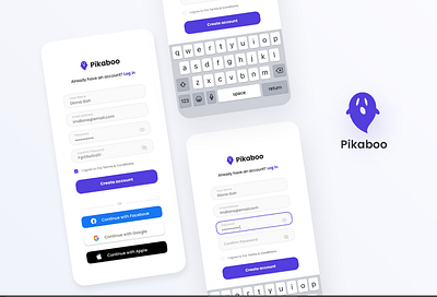 Pikaboo! We see you! (Create Account) adobe xd app app design apple application brand branding clean daily ui dailyui design figma flat graphic design illustration logo mobile ui ux vector