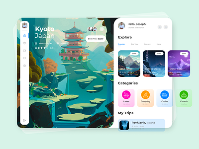 Travel Web App adventures app application booking flight hotel illustration interface lifestyle nature product design tourism travel travelling trip ux ui design vacation web app webdesign