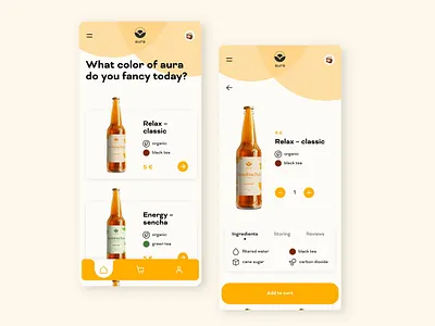 Aura – eCommerce app 2d brand design brand identity branding clean dailyui design e commerce geometric graphic design logo logo design minimal mobile motion graphics shop simple store thestoryis ui
