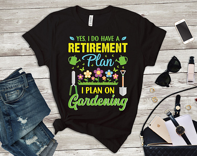 Gardening T-Shirt Design. custom design design designer etsy garden gardener gardening gardening design gardening t shirt design gearlaunch graphic design illustration logo merch by amazon plant pod t shirt design typography design unique design