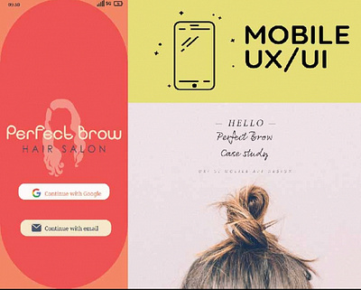 Perfect Brow - Case Study - UX/UI Mobile App design beauty salon beauty salon app design plus graphic design mobile apps ui uxui yasin shaikh