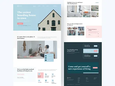 Aparkost - Boarding House/Dormitory for rent Landing Page clean landing page minimalist property ui ui design web web design website