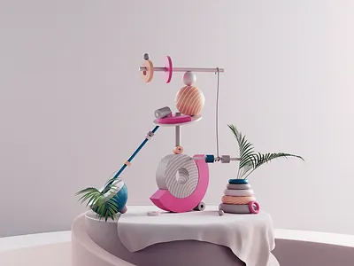 3D Abstract Composition - Journey of Balance 3d abstract art balance composition illustration object render