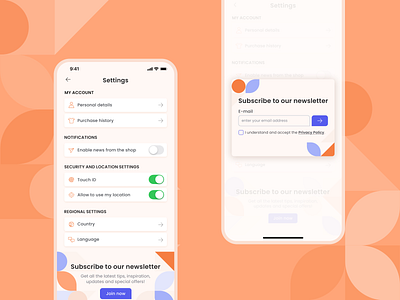 Daily UI 007 - Settings app design ui ux vector