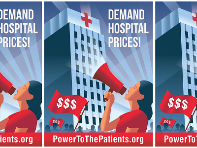 Power to the Patients Poster digital hospitals illustration patients poster propaganda vector