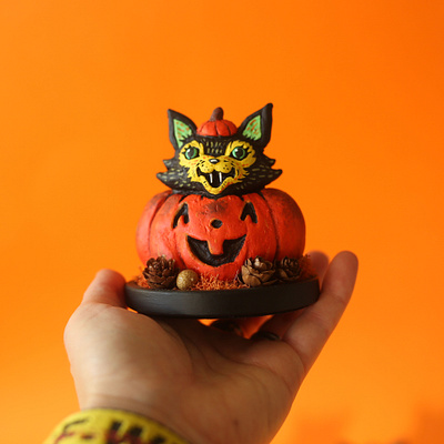 BOOP SPOOKSTER 3d art character cute design halloween handmade paint pumpkin sculpture