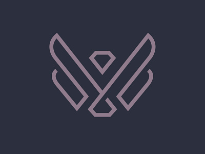 Diamond Icon bird brand identity diamond eagle icon logo monoline premium symbol wings