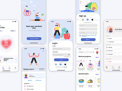 Fitness app app design ui ux