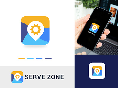 Service zone mobile app icon best logo brand identity branding creative graphic design icon design location locator logo agency logo redesign mark mobile app icon monogram office print service symbol typography unique vector logo