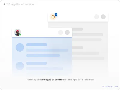 App Bar (Navbar) UI design — Notifications, Userpic android app design figma templates ui ui kit