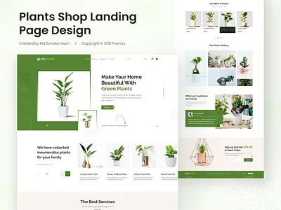 Plants Shop Landing Page Design ecommerce landing page landingpage design plant ecommerce plant ui design plant website plants uidesign