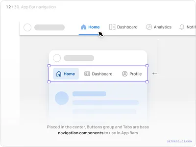 App Bar (Navbar) UI design — Navigation android app design figma templates ui ui kit