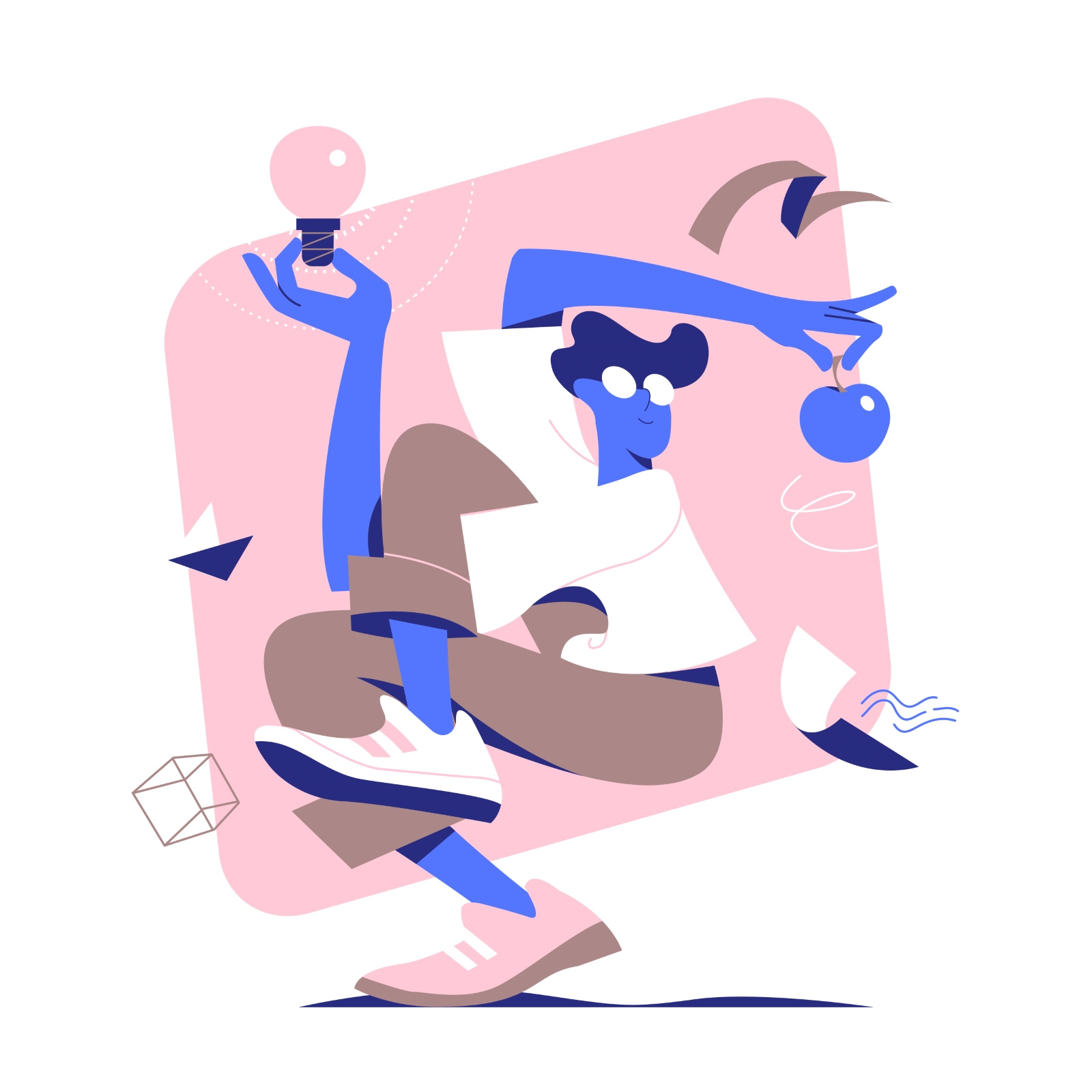 Flex Science apple chaos creative genius idea illustration manager pose scientist student vector art