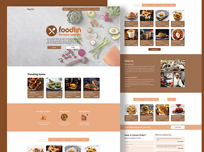 Foodlin : Restaurant Website branding cafe creative design figma food graphic design interface logo order food restaurant typography ui ui design web website