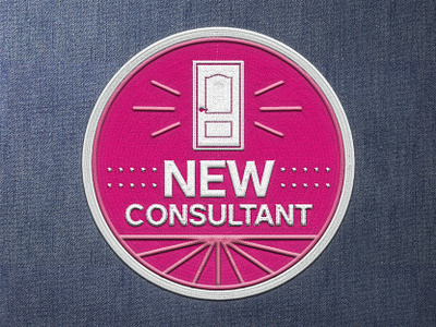 New Consultant Badge badge consultant design door embroider fabric graphic design logo sewing stitched tupperware typography