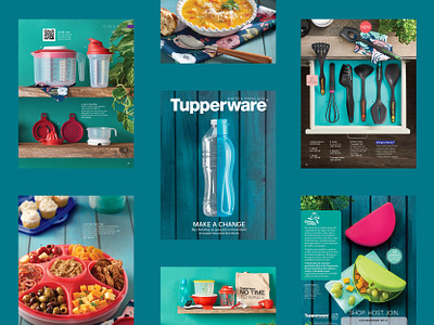 Spring 2020 Catalog art direction brochure catalog cooking entertaining food graphic design layout meal prep party publication retail shopping spring tupperware winter