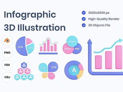Infographic 3D Illustration 3d animation 3d art 3d illustration app apps banner concept design illustration infographic infographics logo page psd ui vector web web design web development website