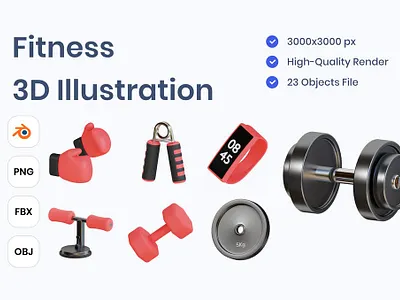Fitness 3D Illustration 3d 3d animation 3d art 3d fitness 3d illustration app concept design fitness gym illustration logo logo design page ui vector web web design web development website